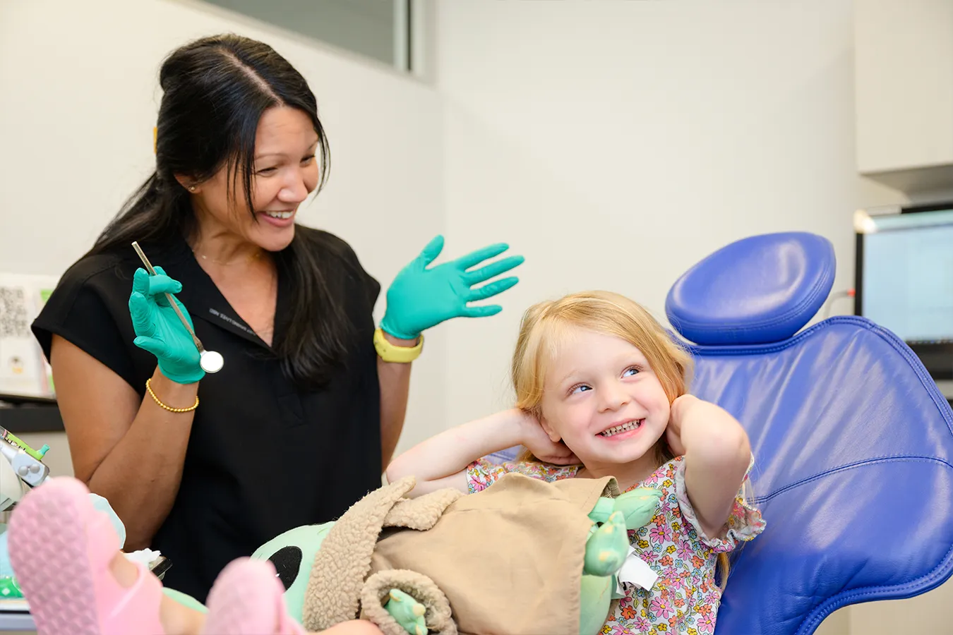 Relaxed young patient in an orthodontic chair at Behl Orthodontics